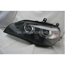 BMW X5 E70 08- Black Projector Head Lamp w Crystal Bar BMW X5 E70 08- Black Projector Head Lamp w Crystal Bar